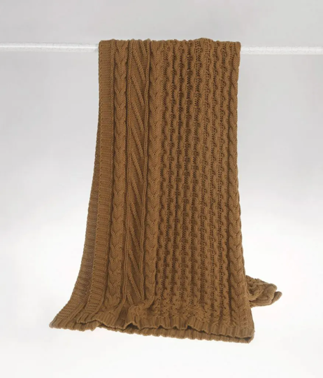 MM Linen - Cable Throw - Spice